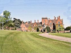 Cheswardine Hall from outside the Rose Garden